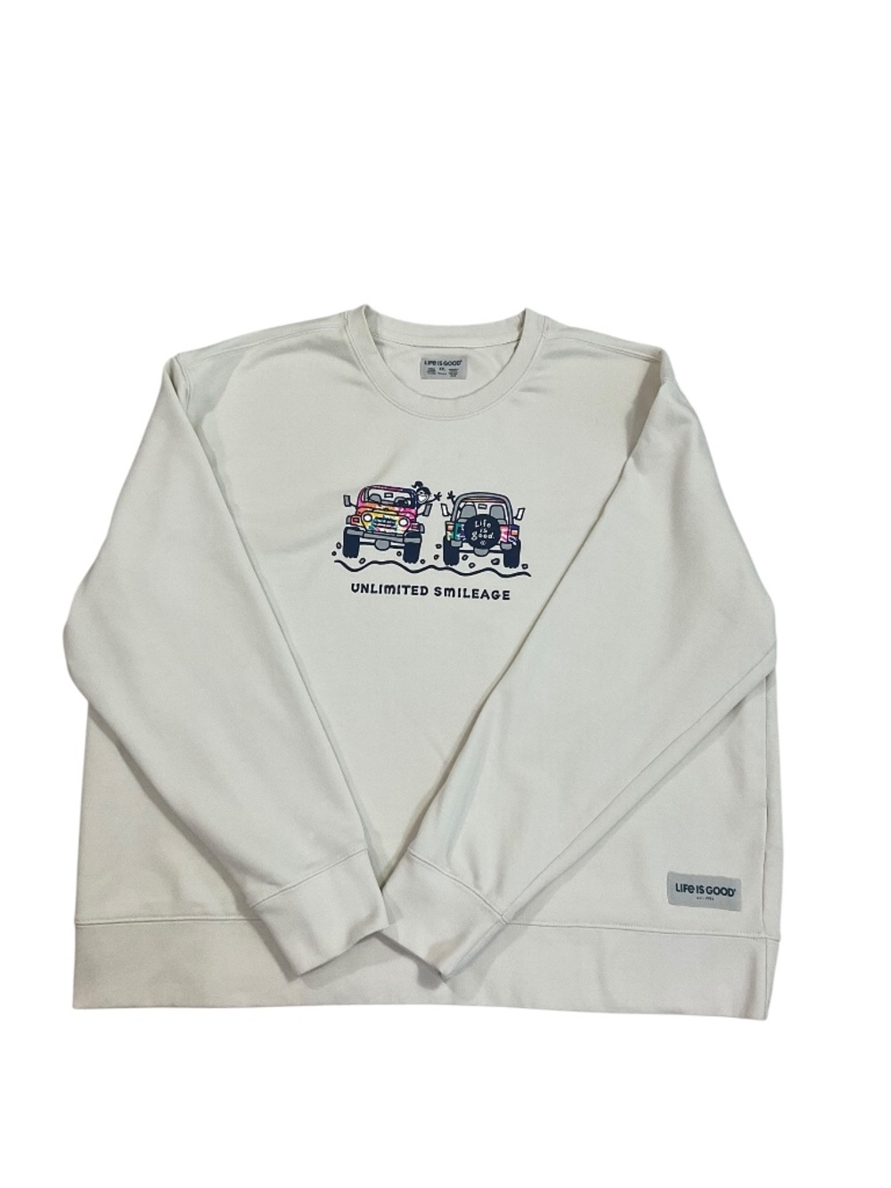 Life is Good Women’s XXL Unlimited Smileage Jeep Graphic Crewneck Sweatshirt